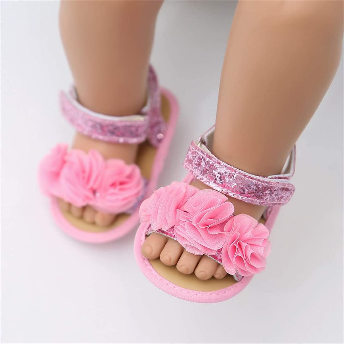 LAFEGEN Infant Baby Girls Summer Sandals Newborn Toddler First Walker Crib Dress Shoes