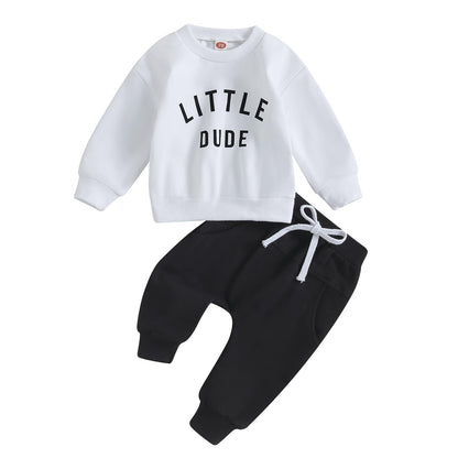 Toddler Boy Clothes Pretty Fly for A Little Guy Outfit Long Sleeve Sweatshirt Top Jogger Pants Cute 2Pcs Set 0-3T