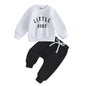 Toddler Boy Clothes Pretty Fly for A Little Guy Outfit Long Sleeve Sweatshirt Top Jogger Pants Cute 2Pcs Set 0-3T
