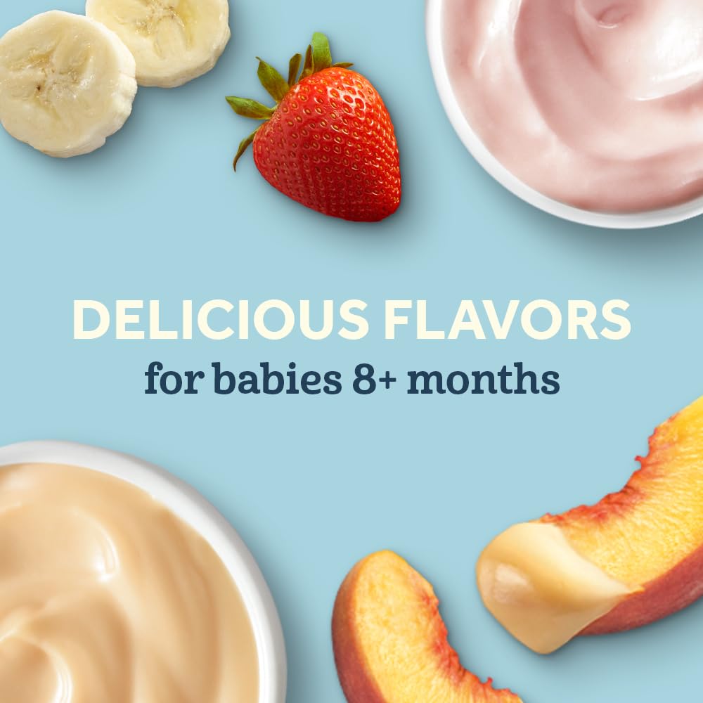 Gerber Baby Food, Yogurt Blends Snack, Banana, 2nd Foods, Baby Snacks, Baby Yogurt, Baby Food Stage 2, No Artificial Flavors or Sweeteners, No Preservatives, 4 oz Tubs (Pack of 2)