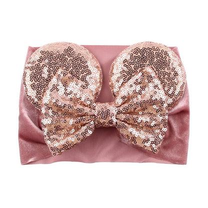 JIAHANG Baby Leopard Bows Turban Knotted Head Wraps, Hair Bows Headbands Stretchy Hair bands for Infant Toddlers Girls (pink leopard)