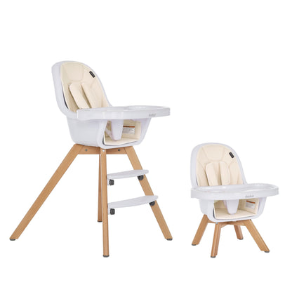 Evolur Zoodle 2 in 1 Convertible Baby High Chair in Light Gray