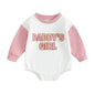 Easter Newborn Baby Girl Clothes Fuzzy Bunny Embroidery Romper Sweatshirt Bubble Jumpsuit Toddler Baby Girl Outfit