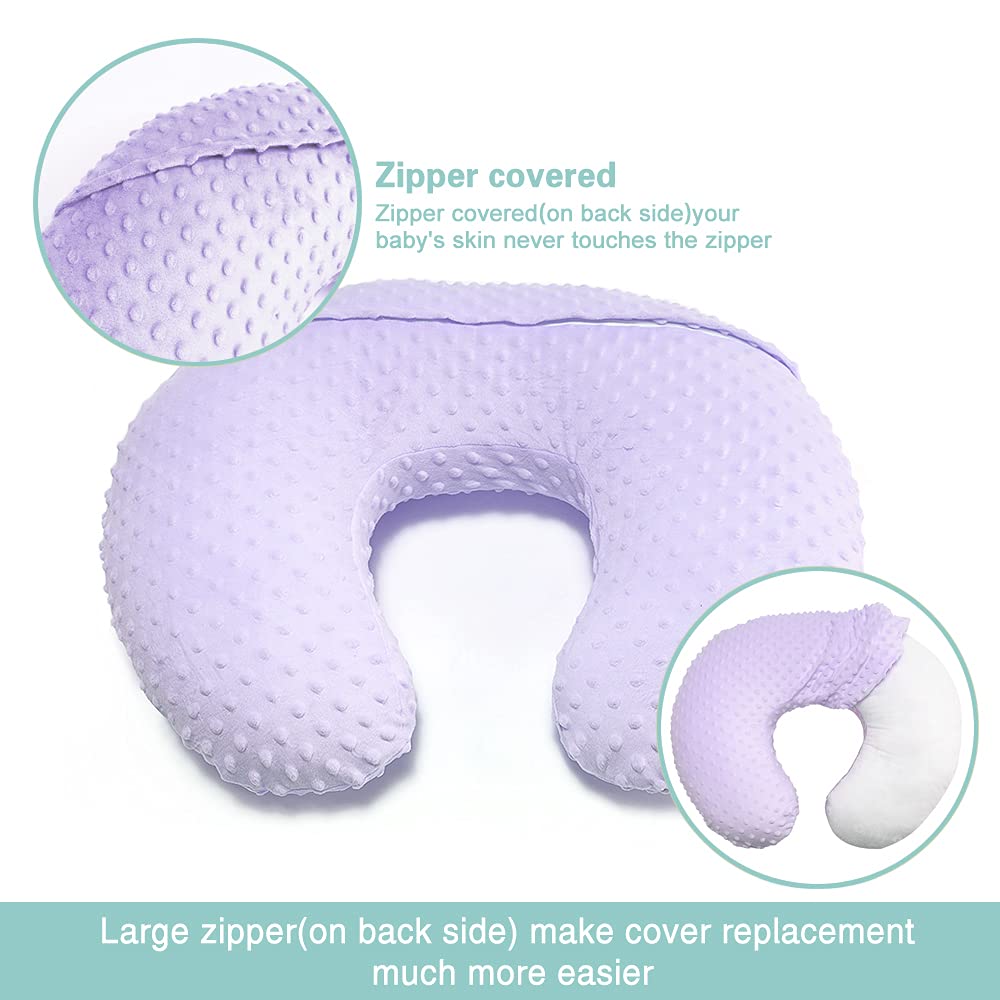 OWLOWLA Nursing Pillow Cover, Breastfeeding Pillow Slipcover Fits Nursing Pillow for Baby Boy Girl(Blush Pink)
