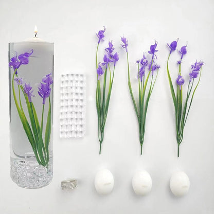 Artificial Phalaenopsis with Candles Diamond Lace Nearly Natural Orchid for Table Centerpiece Wedding Party Home Bar Restaurant Festival Decoration Pink Suit