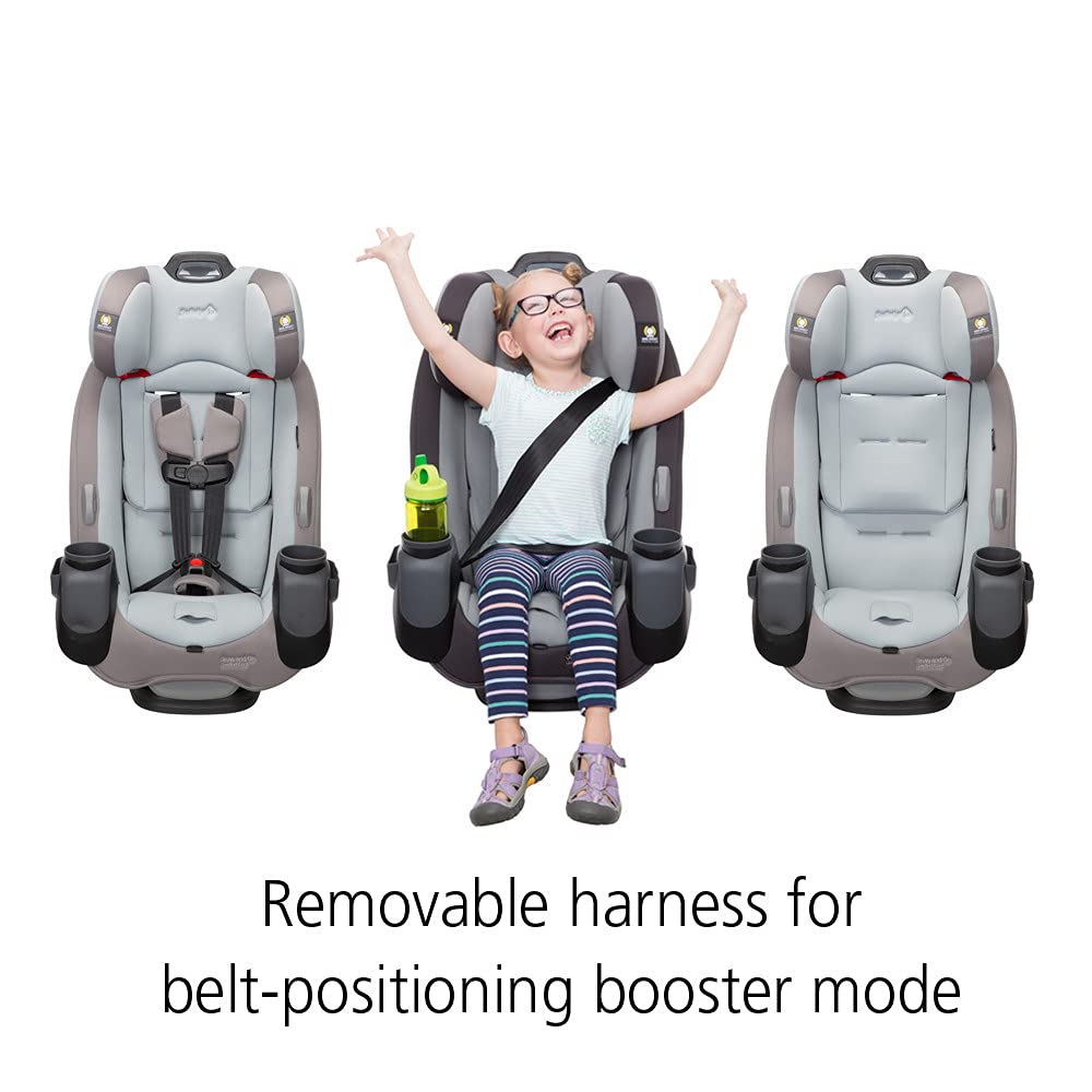 Safety 1st Grow and Go All-in-One Slim Convertible Car Seat, Rear Facing, 5-40 lbs, Forward Facing (30–65 lbs), High Back Booster Seat 40-100 pounds, Dunes Edge