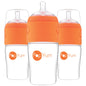PopYum 9 oz Orange Anti-Colic Formula Making/Mixing/Dispenser Baby Bottle with #2 Medium Flow Nipple, 260 ml, BPA-Free, Natural Latch