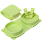 Silicone Foldable Novelty Dinner Plates,Baby Plates Travel Essential with Forks and Spoons,Microwave & Dishwasher SafeWatermelon