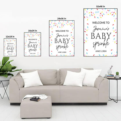 Personalized A Little Snowflake Is On The Way Welcome Sign, Pink, Girl, Winter Baby Shower Canvas