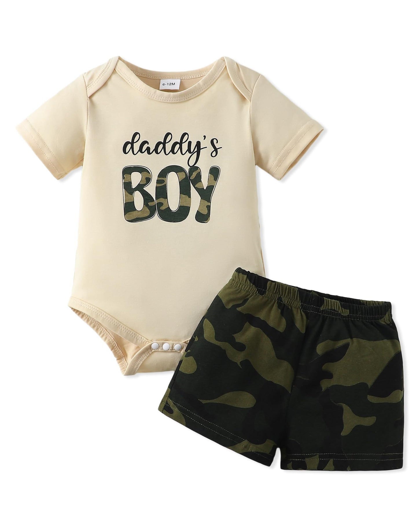 NZRVAWS Newborn Baby Boy Clothes Letter Printed Romper Shorts Summer Infant Outfits Camo Clothing Set 0 3 6 9 12 Months