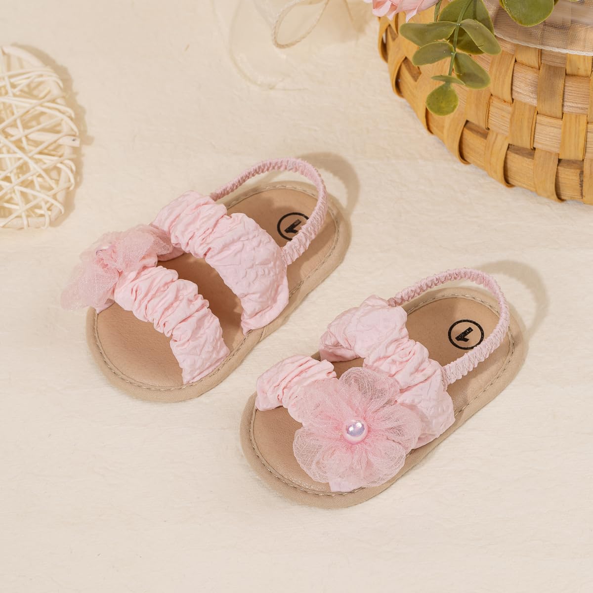 Meckior Infant Baby Girls Boys Summer Sandals Open Toe Lace Princess Dress Wedding Flats Shoes Newborn Toddler Soft Non-slip Sole First Walker Crib Shoes