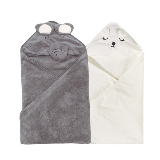2 Pack Soft Baby Bath Towels with Cute Design. Absorbent Baby Towels for Newborn Gift Set of Hooded Towels for Baby Boys Girls and Neutral (Pink)