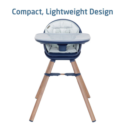 Maxi-Cosi Moa 8-in-1 High Chairs for Babies and Toddlers, Machine Washable Infant High Chair, Compact, Convertible High Chair Lightweight Design, Classic Slate