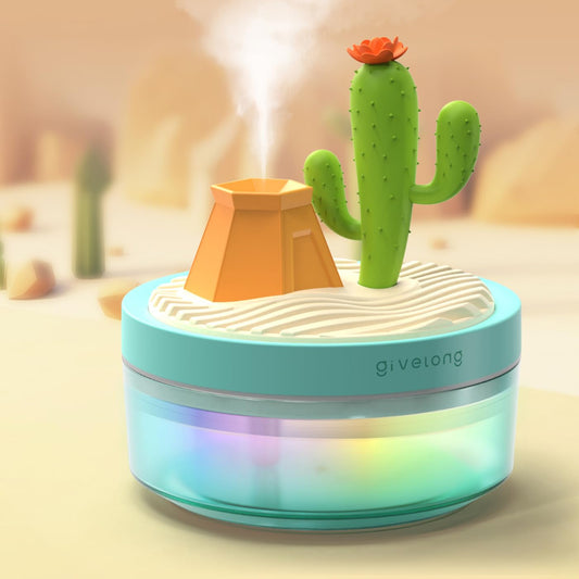 Cute Flower Mini Humidifier, 260ml Gardenia Desktop Humidifiers for Bedroom, Portable Small Cool Mist Humidification for Home, Baby Nursery, Office & Indoor Plants, USB Powered (Pink)
