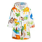 Toddlers Kids Hooded Robe Boys Girls Soft Flannel Bathrobes Pajamas Plush Robe