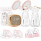 NCVI Double Electric Breast Pump 8782, Portable Anti-Backflow, with 4 Size Flanges, 4 Modes & 9 Levels, LED Display, 10 Breastmilk Storage Bags, Ultra-Quiet and Pain Free Breast Pumps
