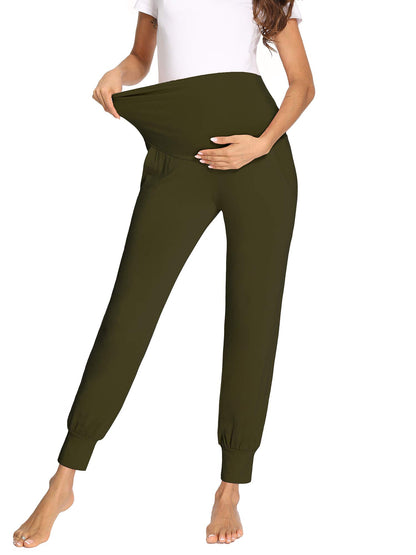 fitglam Women's Maternity Pants Over Belly Lounge Pajamas Clothes Pregnancy Must Haves Joggers with Pockets