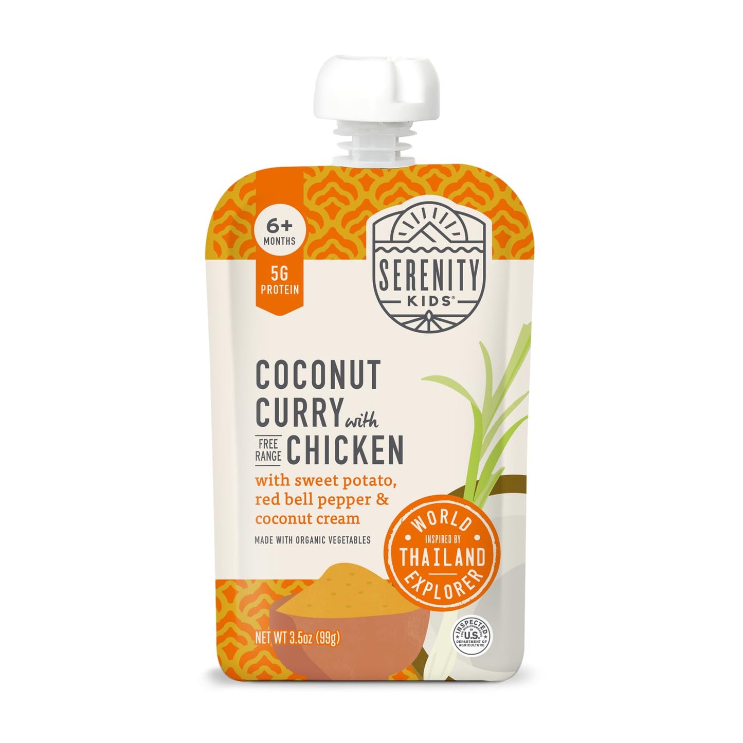 Serenity Kids 7+ Months World Explorers Baby Food Pouches Puree Made With Ethically Sourced Meats & Organic Veggies | 3.5 Ounce BPA-Free Pouch | Beef Chimichurri | 6 Count