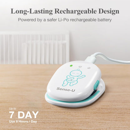 Sense-U Pro Baby Movement Monitor with Arousal Vibration, Movement/Rollover/Overheating Alerts, Audible & App Notifications, Easy Clip-On Design, Smart Sleep Monitor, FSA/HSA Eligible