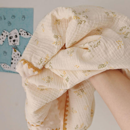 Baby Soft Muslin Thick Blanket Cotton and Dotted Backing Double Layer Receiving Blanket 40"x40" Bunny