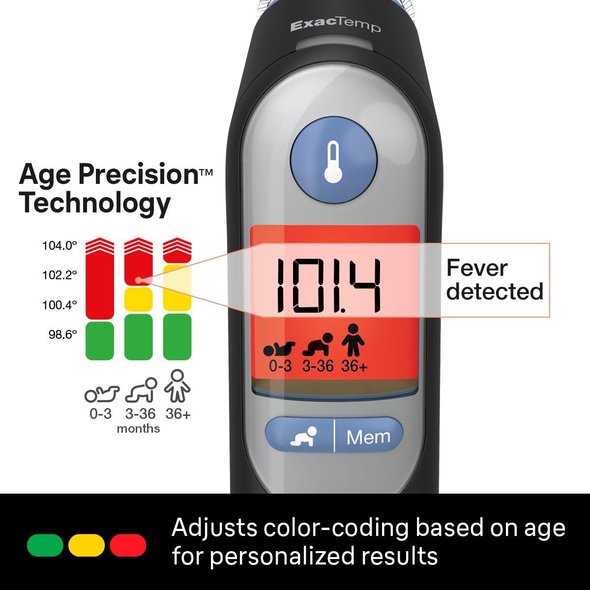 Braun ThermoScan 7+ Connect Digital Ear Thermometer - Family Care App Compatible, Age Precision Technology, Color-Coded Display, No. 1 Brand Recommended by Pediatricians, FSA and HSA Eligible