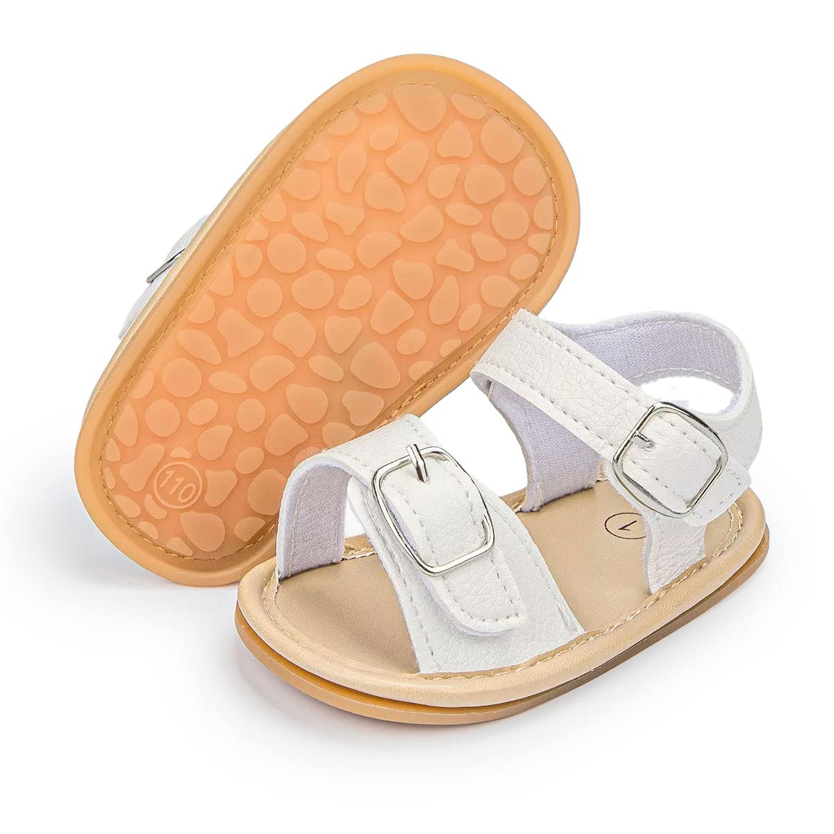 Sawimlgy Baby Girls Boys Sandals Summer Flowers Shoe Rubber Sole PU Leather Mesh Infant Toddler First Walkers Princess Dress Outdoor Shoes