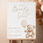 Personalized We Can Bearly Wait Baby Shower Welcome Sign, Welcome to Baby Shower Sign - Teddy Bear & Balloon Theme Décor #5