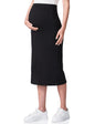 POSHDIVAH Women's Maternity Skirt Over The Belly Midi High Waisted Solid Stretchy Pregnancy Pencil Skirt