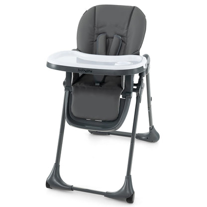 BABY JOY Convertible High Chair for Babies & Toddlers, Height Adjustable, Grow & Go High Chair w/Recline & Footrest, Removable Double Tray, Portable Baby Dinning Chair with Wheels (Beige)