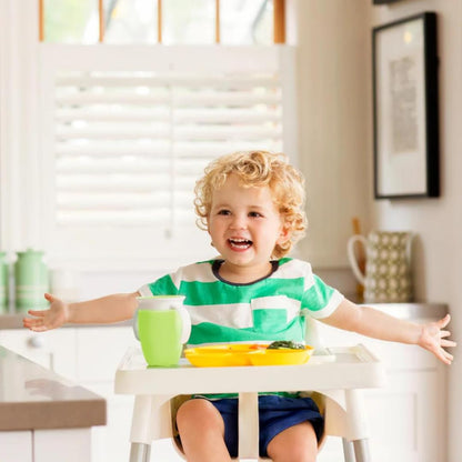 Munchkin Sippy Cup for 6 Month Old and Up, Spill Proof Miracle 360 Toddler Cups with Transition Handles, 7 Ounce, 2 Pack, Blue/Green