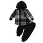 Infant Baby Boy Fall Winter Clothes Outfits Hooded Long Sweatshirt Pants Set Toddler Clothes 6 12 18 24 Months 2T