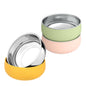 Bella's Friends Stainless Steel Baby Bowls with Silicone Sleeve 3 Pack, 4.3” for Toddlers Kids Feeding, Non-Slip, Non-Toxic, Mess-Free, Dishwasher Safe, Fit High Chair Size, Rose green Khaki