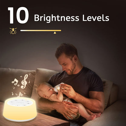 ColorsNoise Sound Machine and White Noise Machine with 30 Soothing Sounds with 12 Colors Baby Night Light with Memory Function (Black)