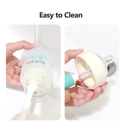 Yooforea Silicone Coated Glass Baby Bottle, 0M+ Slow Flow Nipple I Anti-Colic, Wide Neck, Stable Base I Medical-Grade Silicone Coating for Shatter Protection, BPA BPS PVC Free (3 Ounce-Honey)