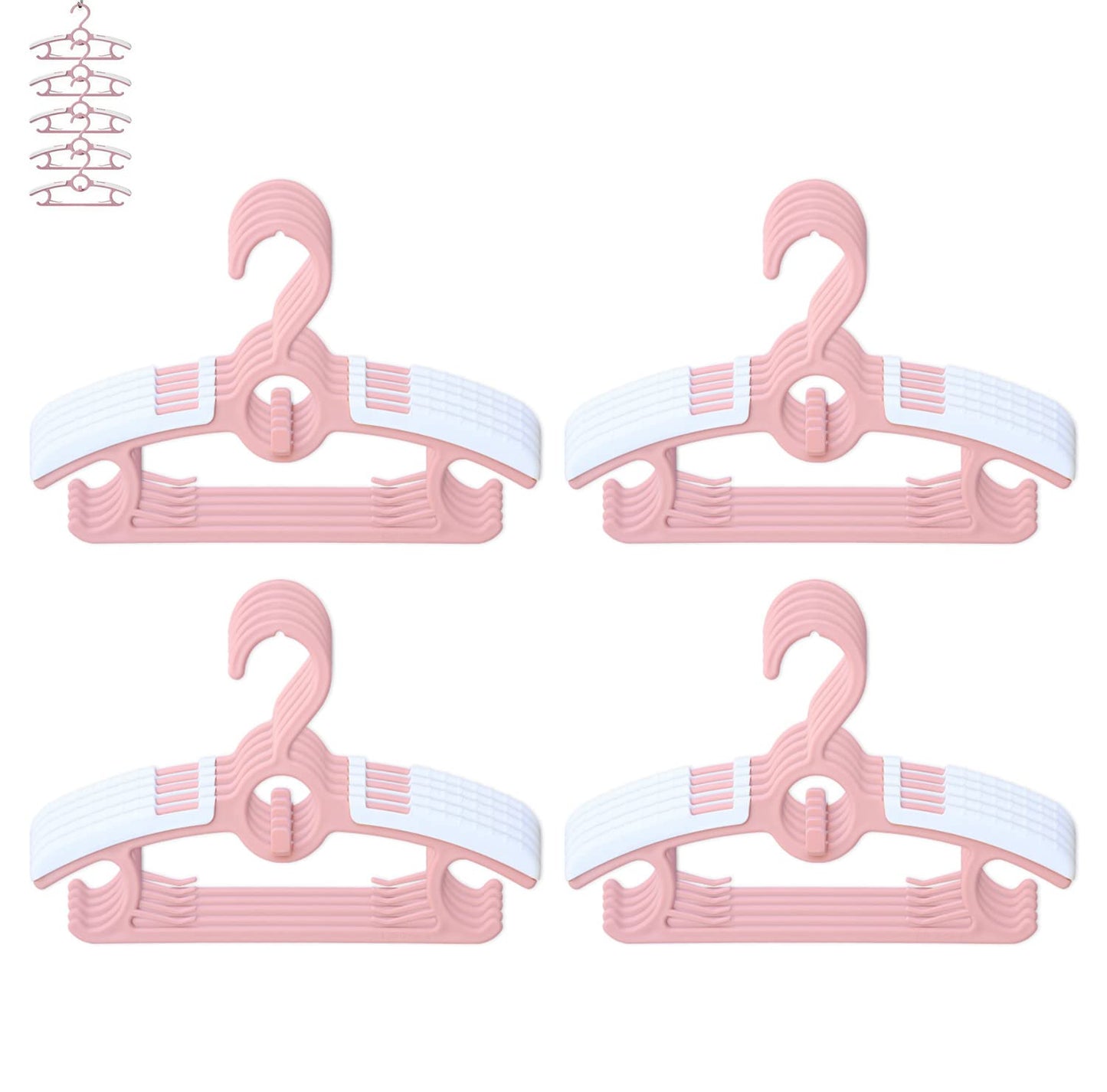 Baby Nursery Closet Hangers, Ultra Thin Non-Slip and Extendable Laundry Infant Pant Hanger for Newborn Clothes - 20pcs11-14" Pink Adjustable Children Coat Hanger for Girl Boy Toddler Kids Child