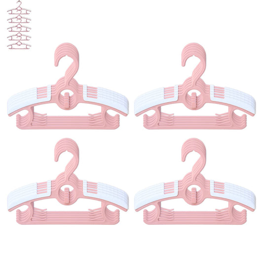 Baby Nursery Closet Hangers, Ultra Thin Non-Slip and Extendable Laundry Infant Pant Hanger for Newborn Clothes - 20pcs11-14" Pink Adjustable Children Coat Hanger for Girl Boy Toddler Kids Child