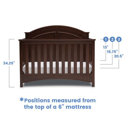 Delta Children Perry 6-in-1 Convertible Crib - Greenguard Gold Certified, Bianca White