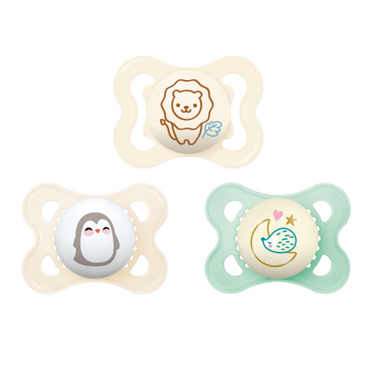 MAM Variety Pack Baby Pacifier, Includes 3 Types of Pacifiers, Nipple Shape Helps Promote Healthy Oral Development, 3 Pack, 0-6 Months, Girl