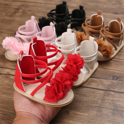 COSANKIM Baby Girl Sandals Rubber Sole Summer Outdoor Infant First Walker Crib Dress Shoes Baby Sandals