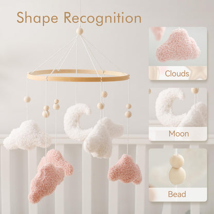 EERKEOD Baby Crib Mobile Bear Nursery Mobile for Boys Girls Teddy Velvet Mobile Nursery Decor for Infant Bedroom Hanging Baby Mobile for Bassinet Newborn Baby Gift（Brown Bear）