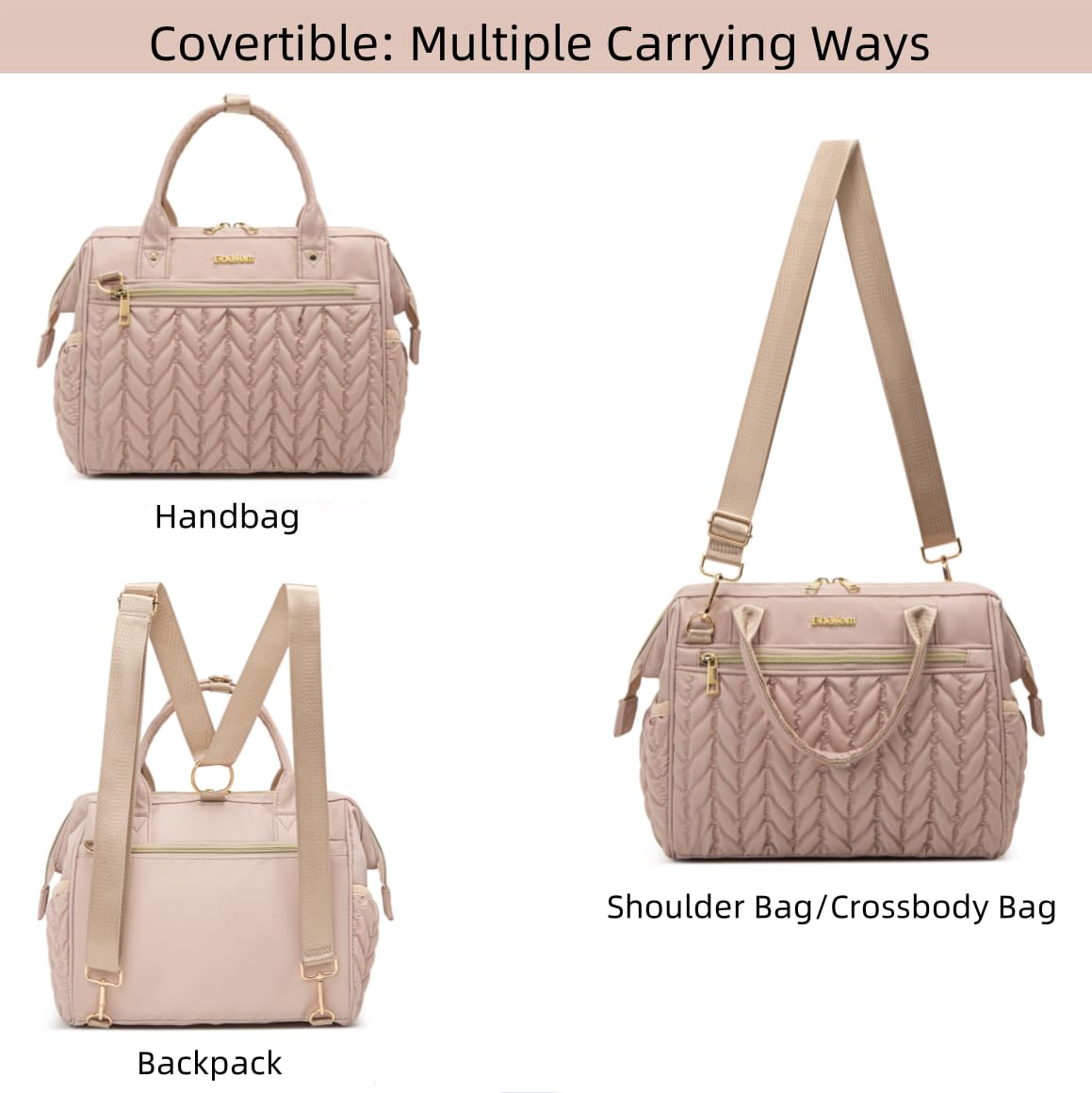 Small Diaper Bag Tote Crossbody, Medium Baby Bag Convertible Backpack for Women Diaper Purse