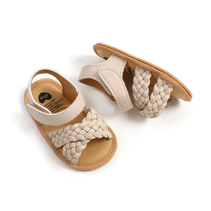 LAFEGEN Infant Baby Girls Summer Sandals Newborn Toddler First Walker Crib Dress Shoes