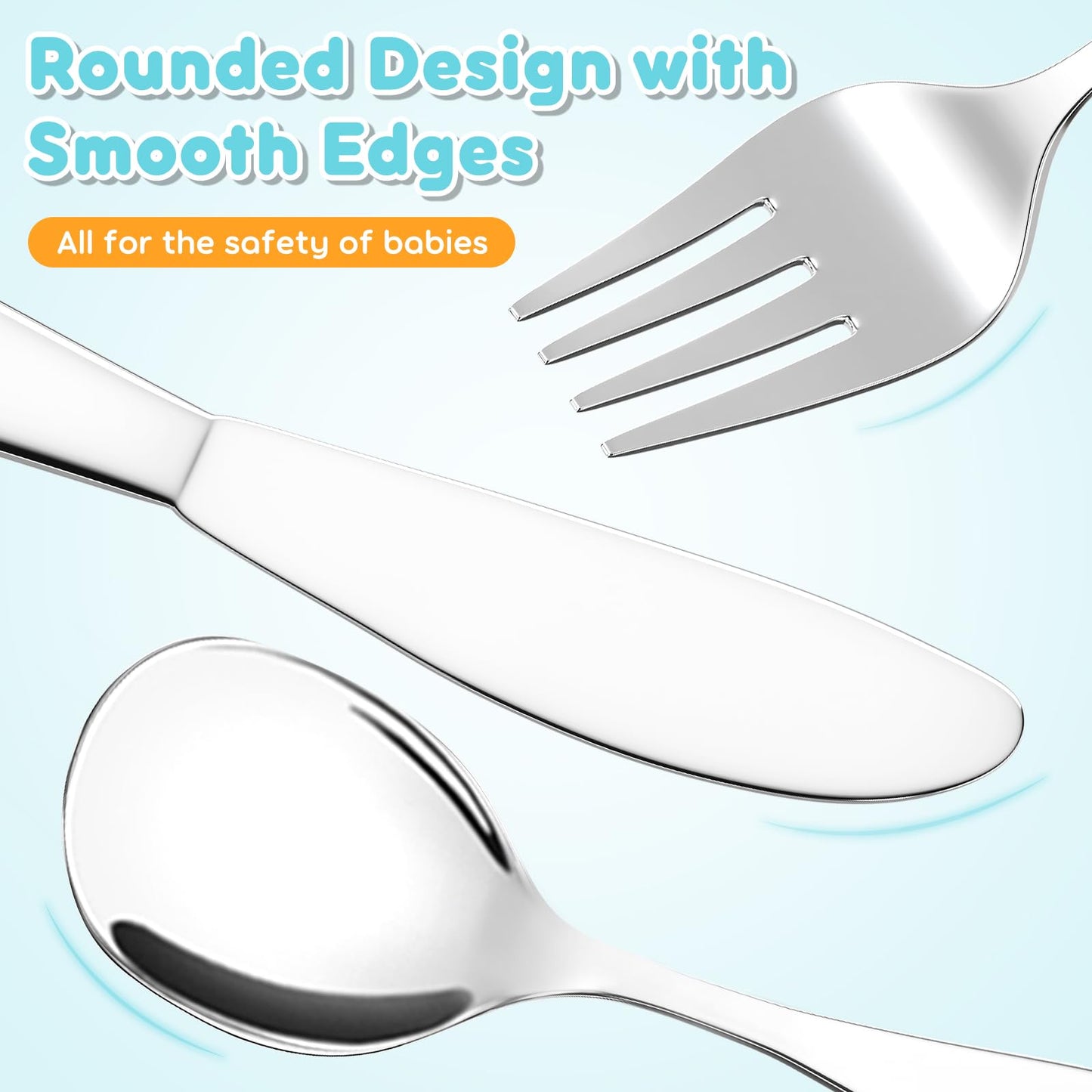 Lehoo Castle Kids Silverware Stainless Steel 6 Piece - Toddler Spoons and Forks Knife Set, Metal Kids Cutlery Set, Toddler Utensils Self Feeding (Dinosaur World)