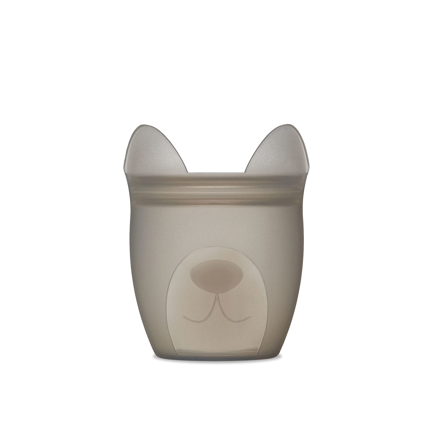Zip Top Reusable 100% Silicone Baby + Kid Snack Containers - The only containers that stand up, stay open and zip shut! No Lids! Made in the USA - Teal Bear