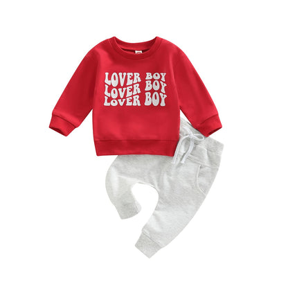 Engofs 2Pcs Toddler Baby Boy Girl Sweatshirt Tops Pants Set Long Sleeve Sweatsuit Fall Winter Outfits