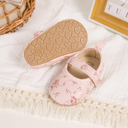 Meckior Infant Baby Girls Boys Handmade Princess Flats Toddler First Walkers Soft PU Leather Non-Slip Crib Wedding Dress Shoes