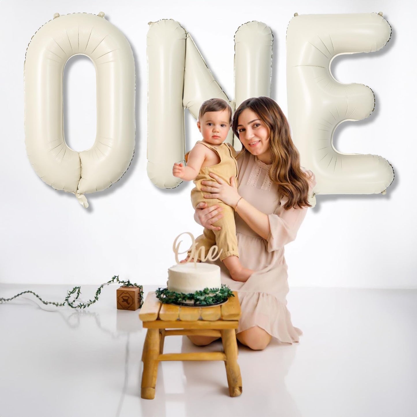 40 Inch Beige OH BABY Balloon for Baby Shower, Large Cream White Oh Baby Balloons Letters with Ribbon, Neutral Ivory Alphabet Oh Baby Balloon Banner Sign for Gender Reveal Backdrop Party Decorations