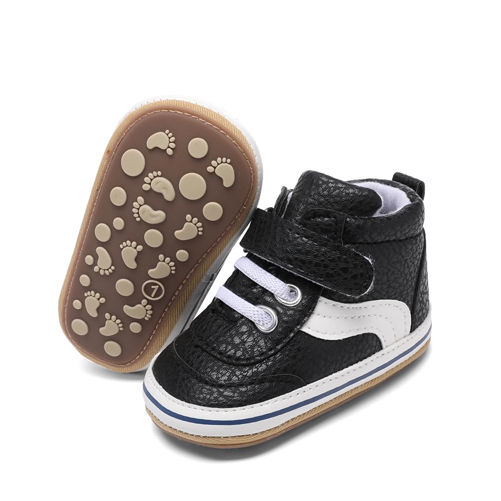 Clowora Baby Boys Girls Shoes Non-Slip Rubber Sole Sneakers Infant First Walking Toddler Crib Shoes Newborn Loafers Flats.