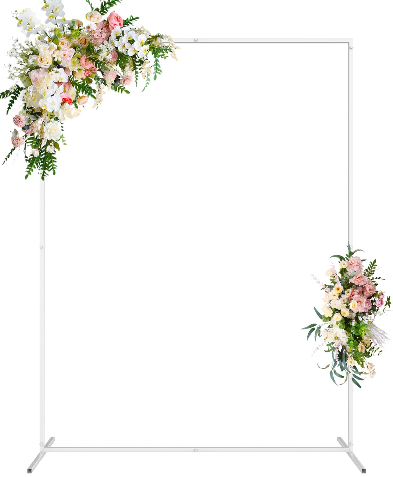 Wokceer Wedding Arch Backdrop Stand Square 6.6FTx6.6FT Gold Metal Balloon Arch Stand Garden Arbor Backdrop Frame for Wedding Birthday Party Baby Shower Photo Booth Background Decoration