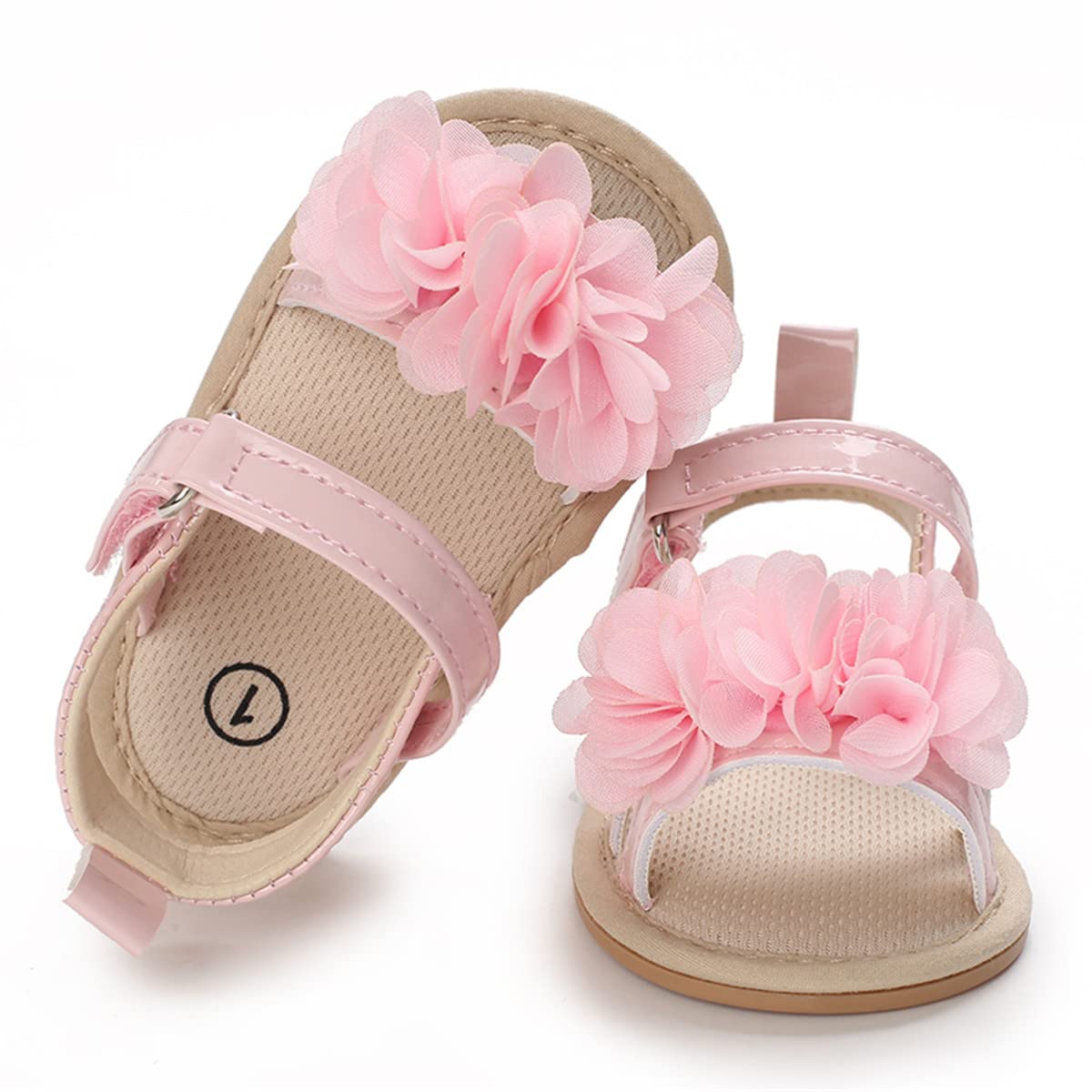 COSANKIM Baby Girl Sandals Rubber Sole Summer Outdoor Infant First Walker Crib Dress Shoes Baby Sandals